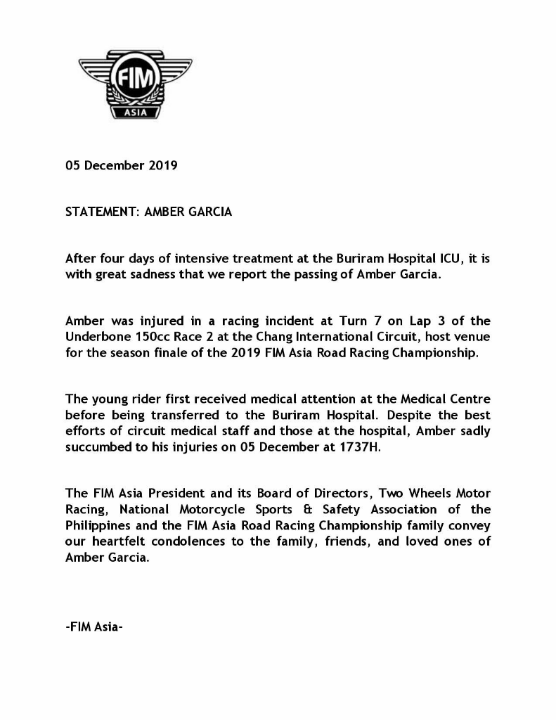 2019 Tahun Penuh Duka Dunia Balap Profesional