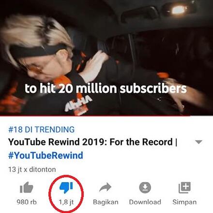 Udah pada lihat gak? 17 Jam Upload yang dislike udah 1,8 Juta