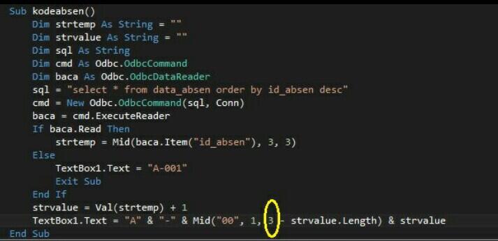 Autonumber Vb. Net