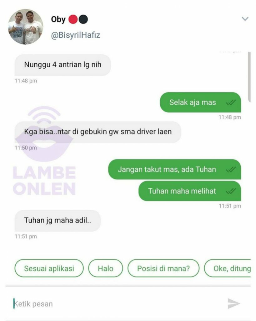 Chat Lucu Ojek Online Nurutin Kata Pelanggan, Kocak!
