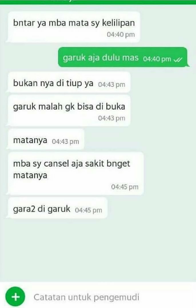 Chat Lucu Ojek Online Nurutin Kata Pelanggan, Kocak!
