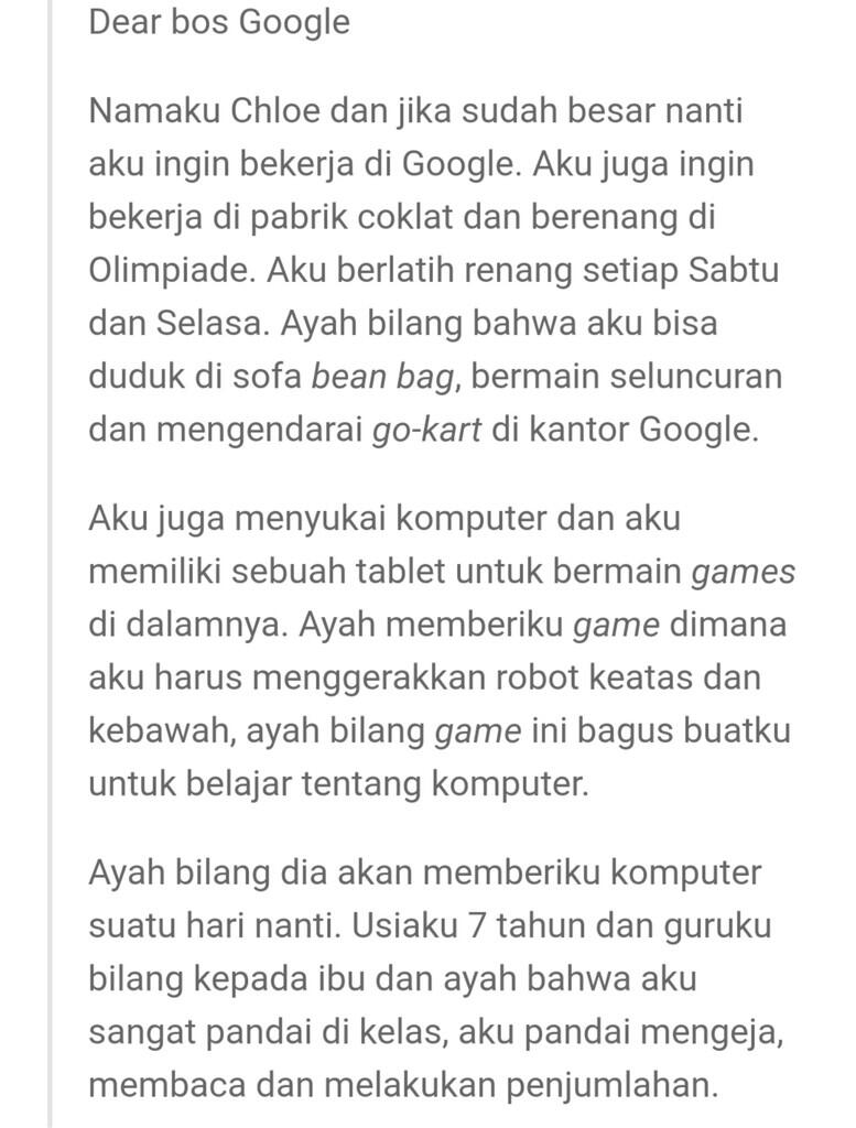 Seorang bocah yang ngelamar kerja di perusahaan besar, apa kabar kamu nya?