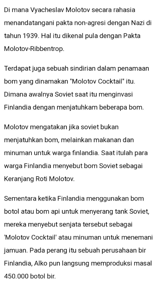 Apa Sih Bom Molotov Itu, Dan Bagaimana Sejarahnya?