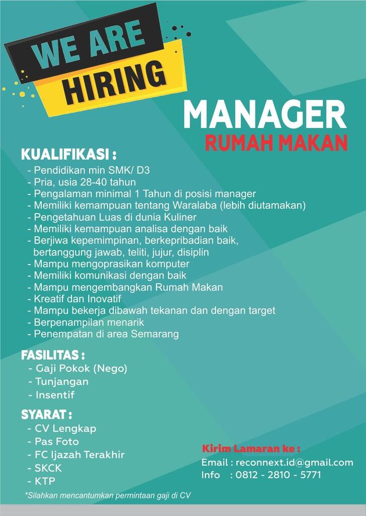 Lowongan Kerja Manager Supervisor Dan Kasir Kaskus