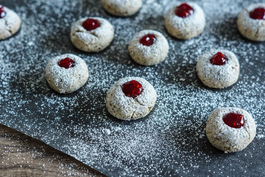 Raspberry Hazelnut Macaroons