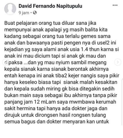 Ngeri! Curhatan Pria Ini Saat Tulang Sumsum Anaknya Bocor,Karena Berontak Saat Dicium