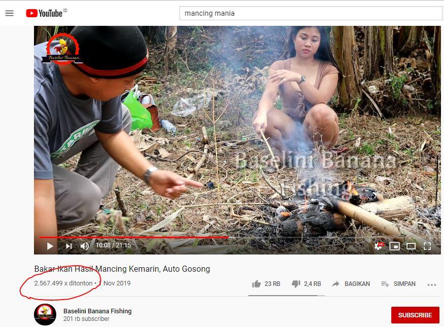 Konten Youtube Mancing Ditemani Gadis Cantik Nan UHUY Ini Sampe Dapet Jutaan View Loh