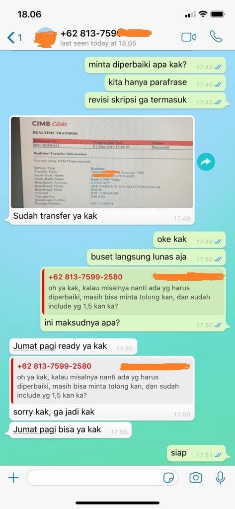 Jasa Konsultasi Parafrase Untuk Perbaikan Hasil Turnitin (TA, Skripsi & Tesis)