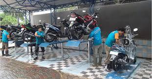 Desain tempat cuci motor minimalis