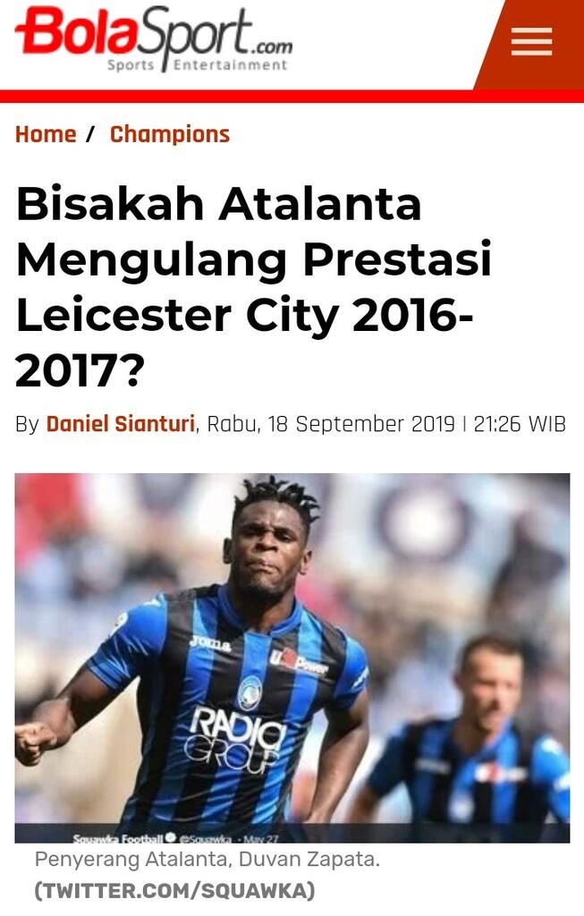 Menanti Kesanggupan Atalanta Menggenapkan Sejarah