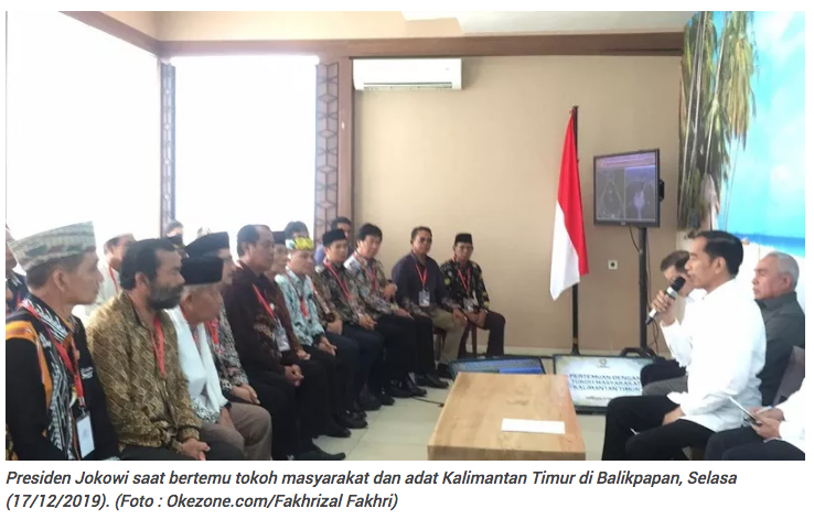 Temui Tokoh Adat Kaltim, Jokowi Minta Izin Bangun Ibu Kota Baru