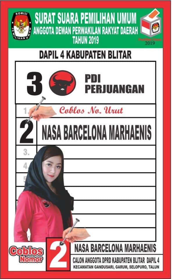 Cantiknya Nasa Barcelona Marhaenis, Putri dari Wabup Blitar dan Anggota DPRD Termuda