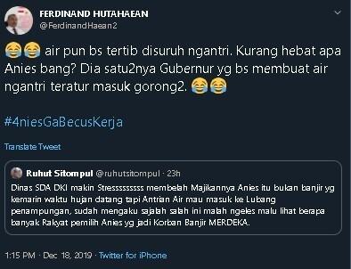 Soal Jakarta Banjir, Ruhut: Dinas SDA DKI Makin Stres Bela Majikannya