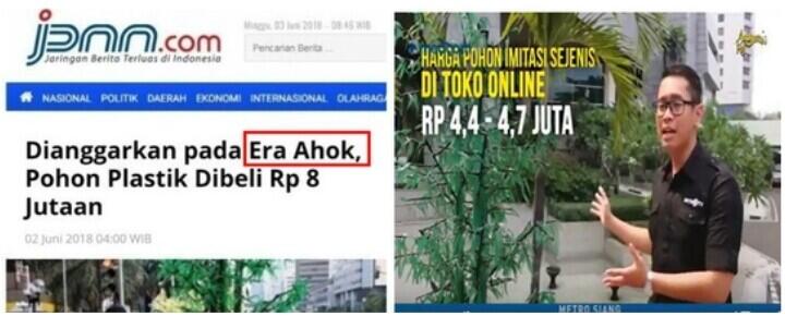 Nyala Lampu Pohon Imitasi Hiasi Lokasi Christmas Carol di Trotoar Jakarta