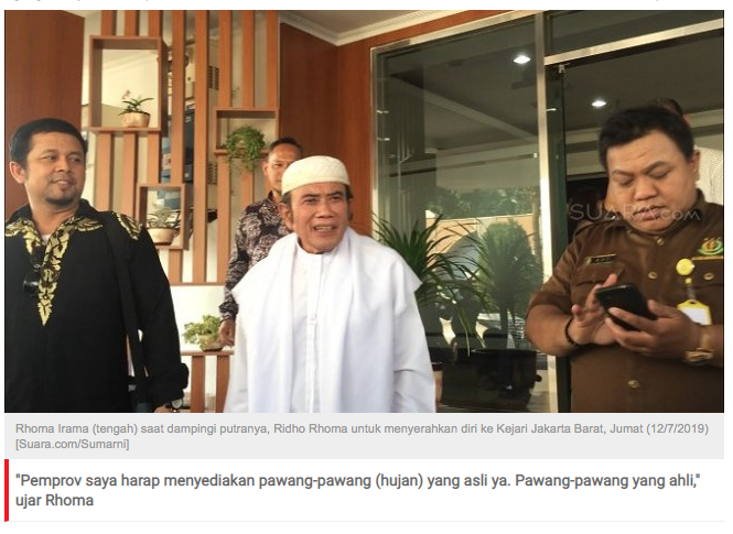 Malam Tahun Baru, Rhoma Irama Minta Pemprov DKI Siapkan Pawang Hujan