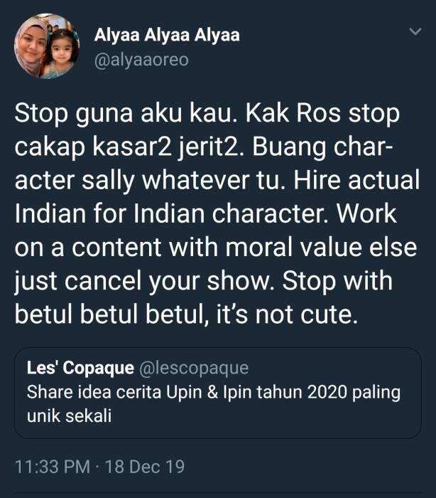 Karakter Sally di Upin Ipin Diminta Dihapus karena Dinilai Tak Pantas