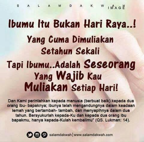 Ibu Bukan Hanya Kita Ingat dalam Satu Hari
