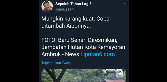 Niat Hati Bully Jembatan Ambruk Kemayoran, Eks Caleg PSI Kegep Salah Sasaran