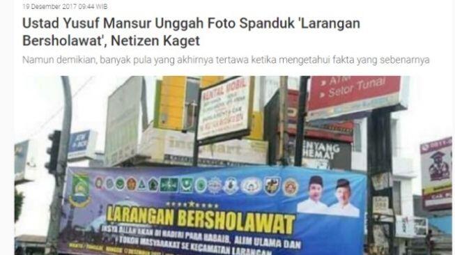 CEK FAKTA: Viral Spanduk Larangan Bersholawat, Benarkah?