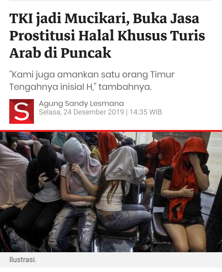 TKI jadi Mucikari, Buka Jasa Prostitusi Halal Khusus Turis Arab di Puncak