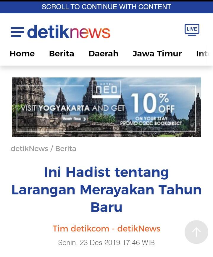 Ini Hadist tentang Larangan Merayakan Tahun Baru