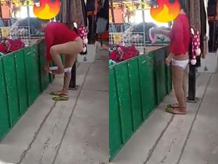 Gila? Pembeli ini Coba 'CD' di Depan Umum, Aksinya Viral dan Membuat Toko Laris Manis