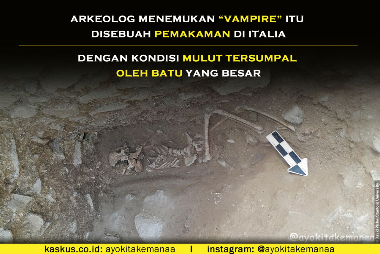 Arkeolog Menemukan &quot;VAMPIR&quot; Yang Terkubur Dengan BATU DIMULUTNYA