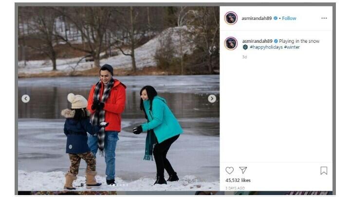 6 Momen Bahagia Asmirandah dan Jonas Rivanno, Rayakan Natal di Amerika