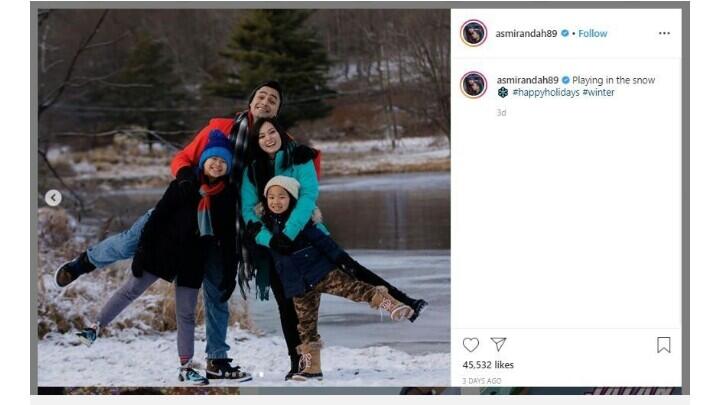6 Momen Bahagia Asmirandah dan Jonas Rivanno, Rayakan Natal di Amerika