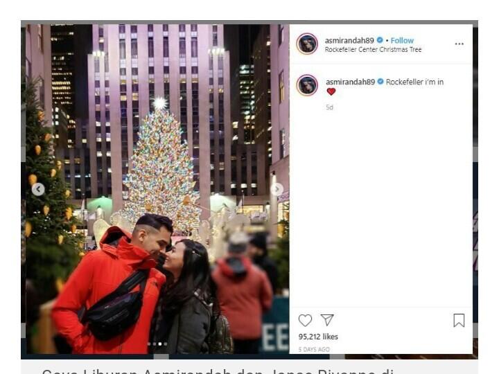 6 Momen Bahagia Asmirandah dan Jonas Rivanno, Rayakan Natal di Amerika