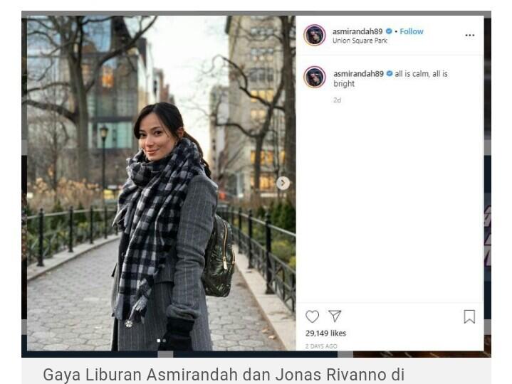 6 Momen Bahagia Asmirandah dan Jonas Rivanno, Rayakan Natal di Amerika