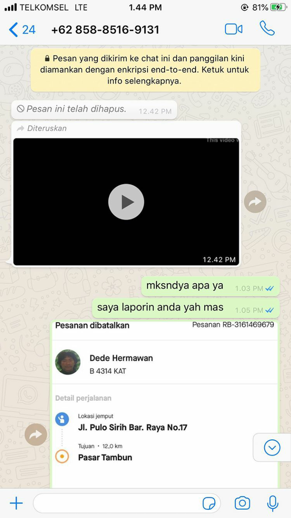 Driver gojek bermasalah (tolong bikin viral) 