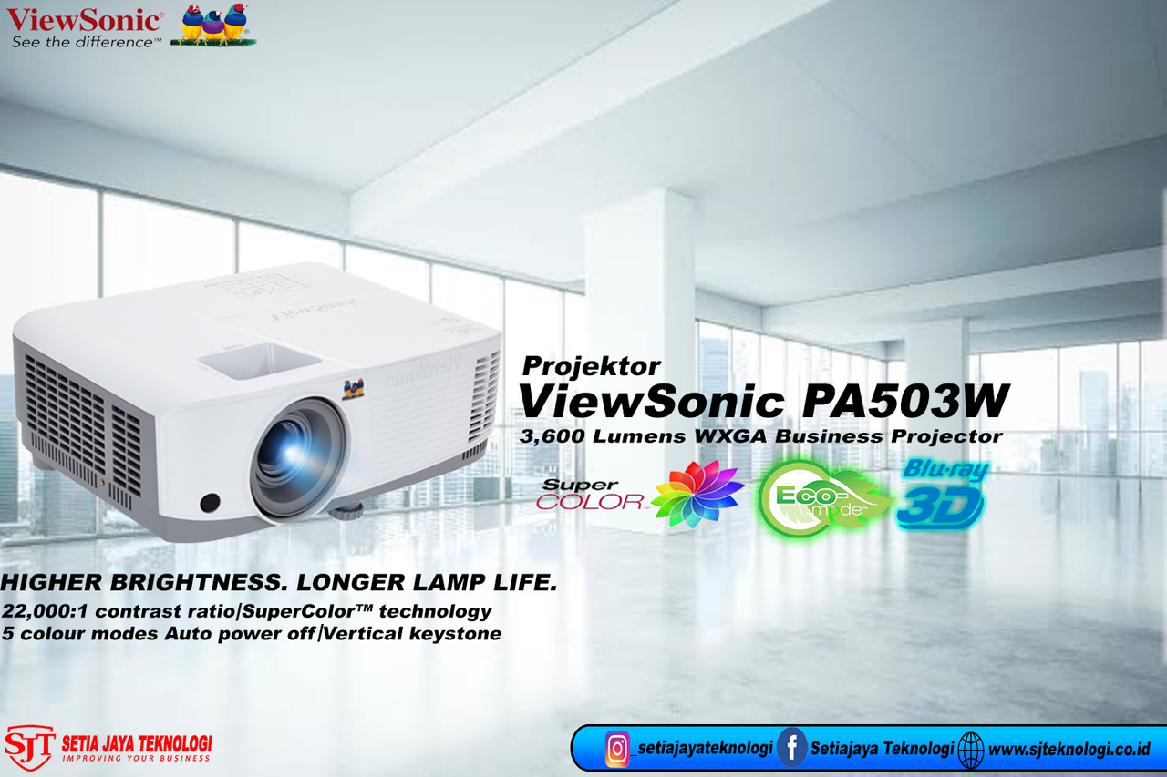 Viewsonic PA503W,proyektor entertaiment dan segala presentasi kantor maupun publik