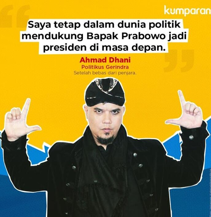 Ahmad Dhani: Saya Tetap Dukung Prabowo Jadi Presiden 