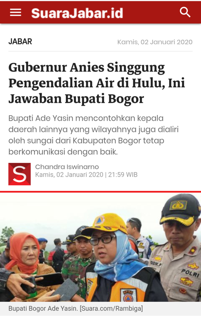 Gubernur Anies Singgung Pengendalian Air di Hulu, Ini Jawaban Bupati Bogor