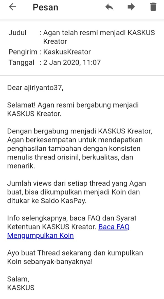 KREATOR KASKUS LOLOS