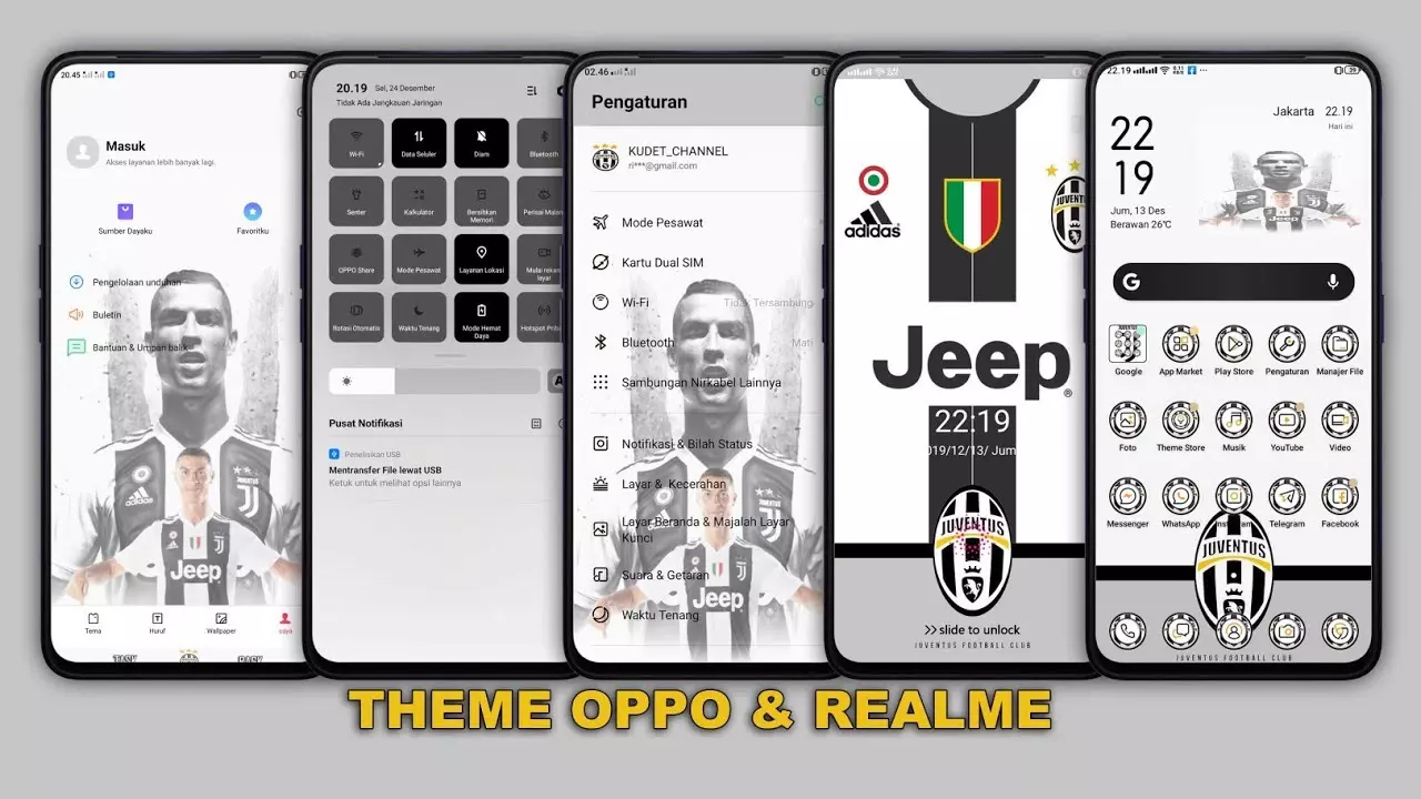 Tema Juventus untuk Android OPPO All Versi