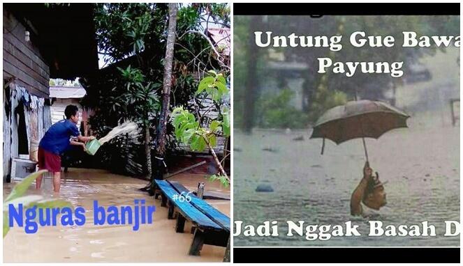 Kocak! Meme saat Banjir ini Bikin Ngakak, ada Duyung Terdampar