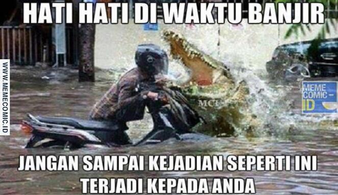 Kocak! Meme saat Banjir ini Bikin Ngakak, ada Duyung Terdampar