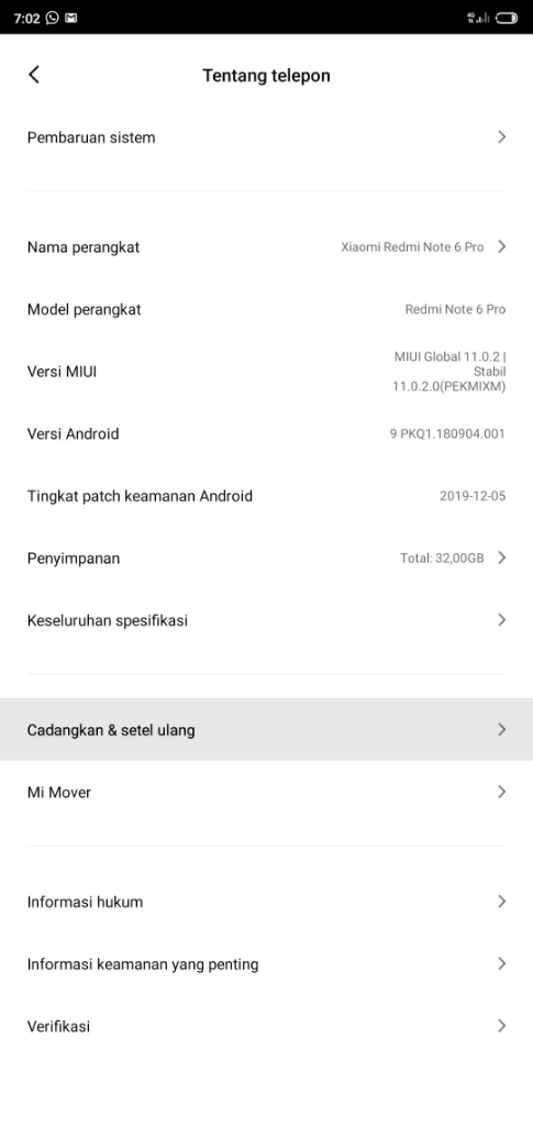 Cara Format Pengaturan Pabrik HP Xiaomi MIUI 11 Terbaru