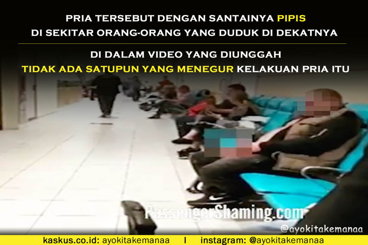 Pria Ini Viral Lantaran Dengan Santainya Kencing Di Ruang Tunggu Bandara