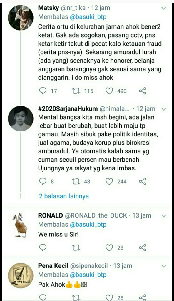 Kenapa Harus BTP, Beliau Bukan Lagi Gubernur, Seharusnya Pas Manies Kemarin