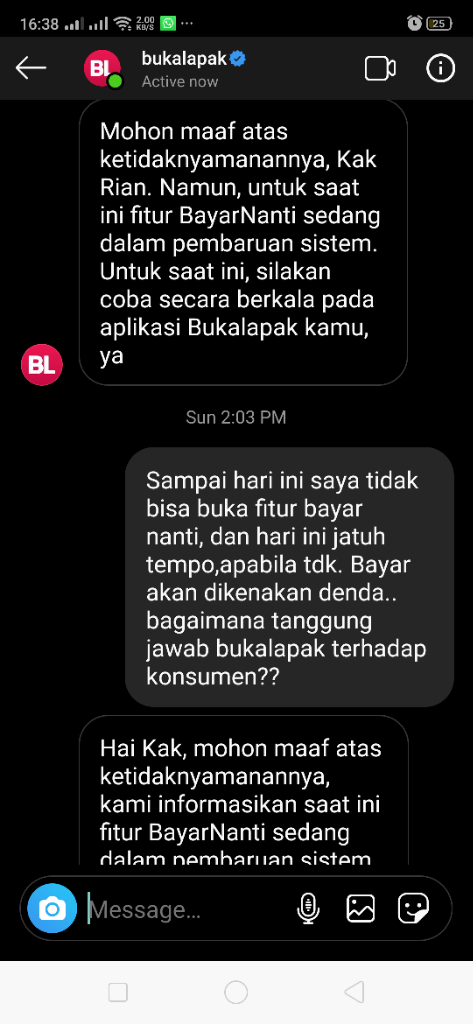 Bukalapak Tidak Bertanggung Jawab