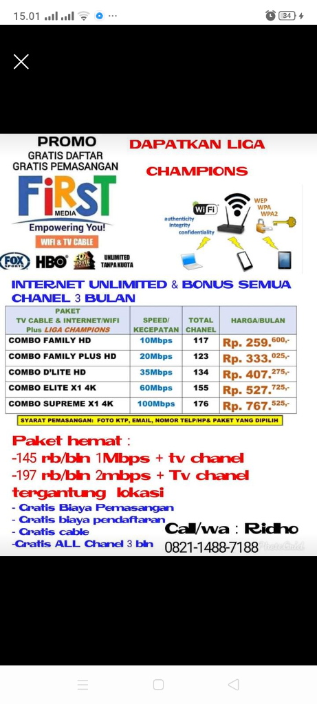 Wawwww.. Cuma 145rb/Bln Udah Bisa Internet Tanpa Batasan Kuota