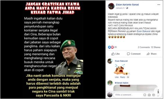 Benarkah Gatot Dicopot Karena Ungkap Senjata Ilegal dari Cina?