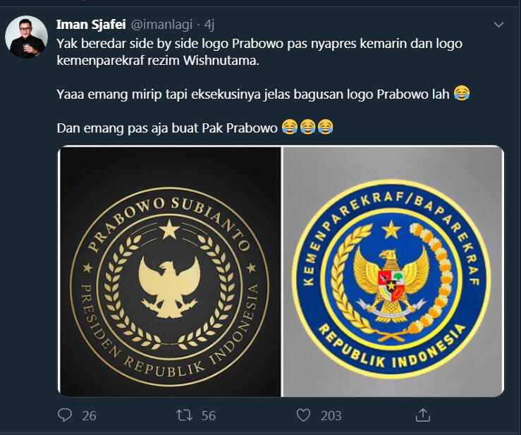 Logo Baru Kemenparekraf Dibully Netizen, Disamakan dengan Fake Taxi