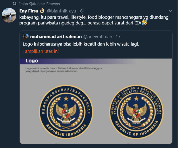 Logo Baru Kemenparekraf Dibully Netizen, Disamakan dengan Fake Taxi