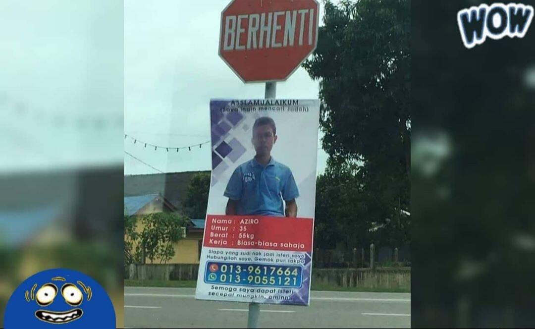 Cari Calon Istri, Laki-laki Ini Pasang Banner Iklan di Pinggir Jalan! Berhasilkah?