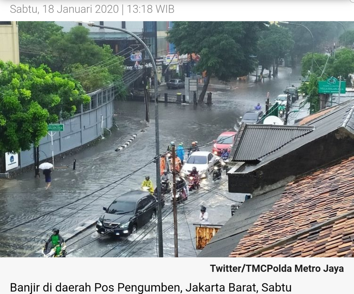 Lagi, Puluhan Rumah di Kebon Jeruk, Jakarta Barat, Terendam Banjir 70 Cm