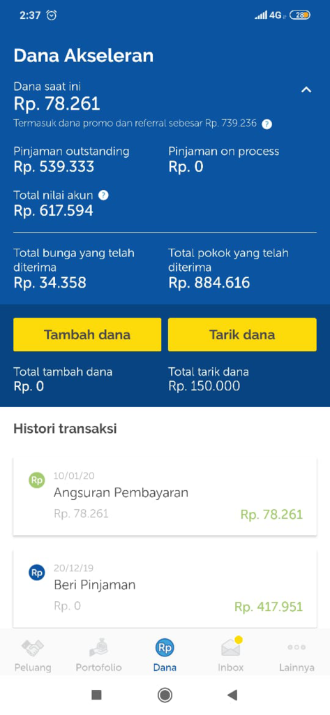 Nambang rupiah di aplikasi Akseleran